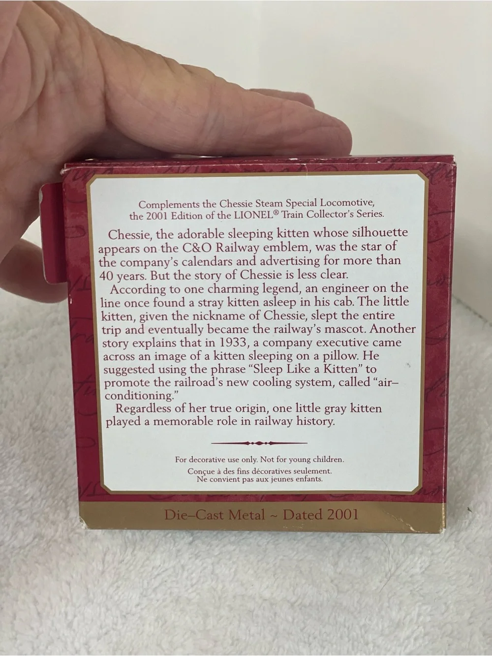 Hallmark Keepsake Tender Lionel Chessie System Steam Special Train 2001 Decor